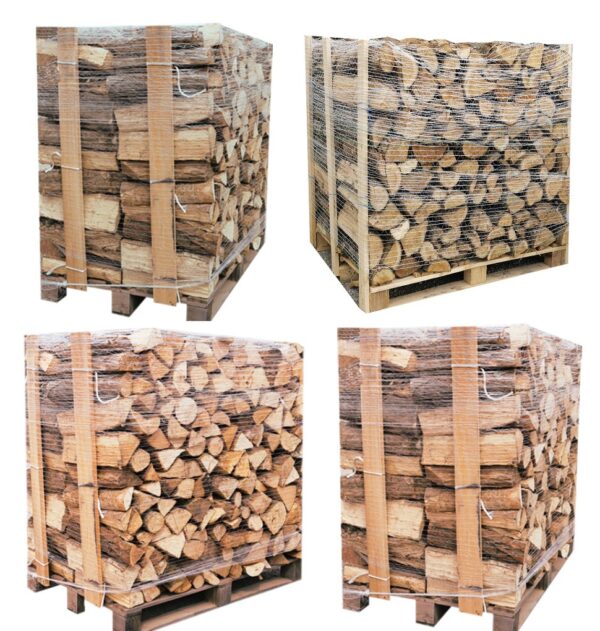 lote de 4 palets de leña seca – 100 % madera española – 40 cm