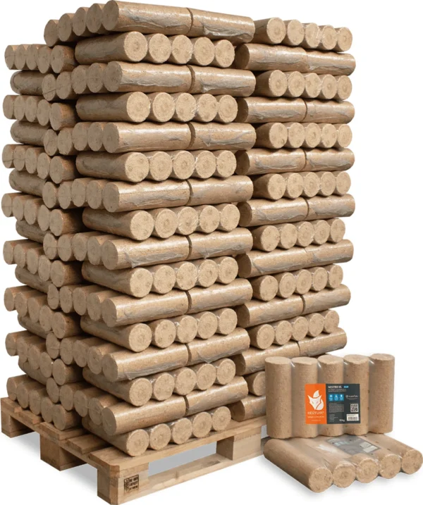 palet de briquetas de madera blanda (96 x 10 kg)