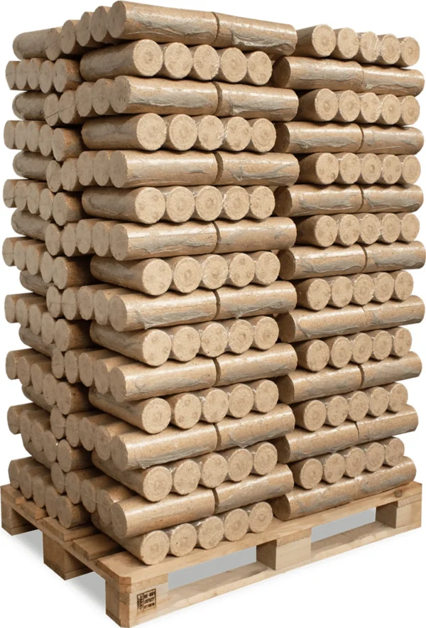 palet de briquetas de madera blanda (96 x 10 kg)