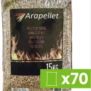 Inicio 70 sacos de pellet 15 kg arapellet