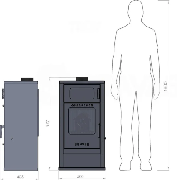 estufa de leña troy – 7,8 kw